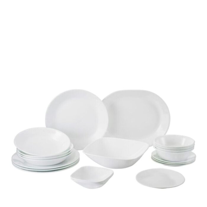 corelle 20pc square round dinner set winter frost white 20sqr n p 231219021810