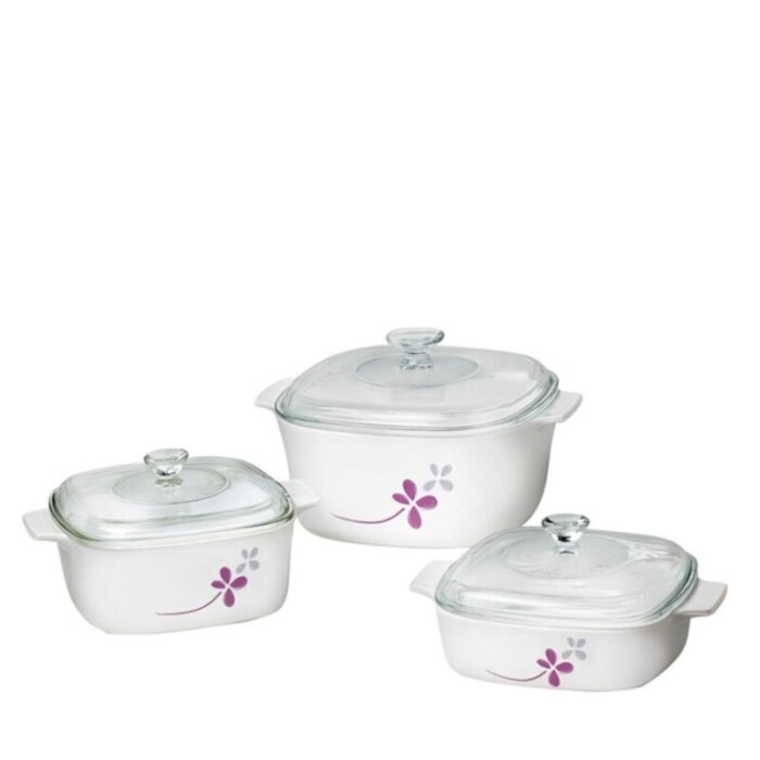 corningware 6pc casserole set 1l 15l 3l casseroles with glass covers warm pansies a 140 wpcl1 240527022203