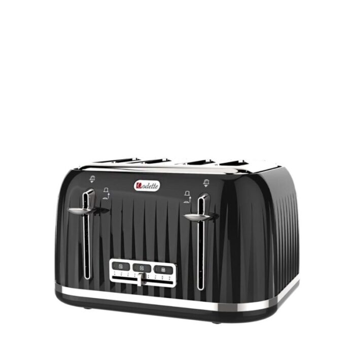 odette 4 slice retro design toaster black 240624012345