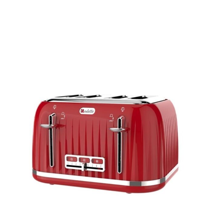 odette 4 slice retro design toaster red t382d 240624012345